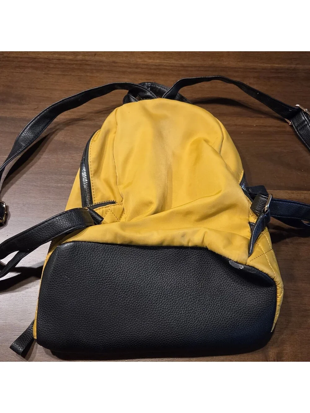 London Fog Mustard Yellow Quilted Mini Backpack Purse